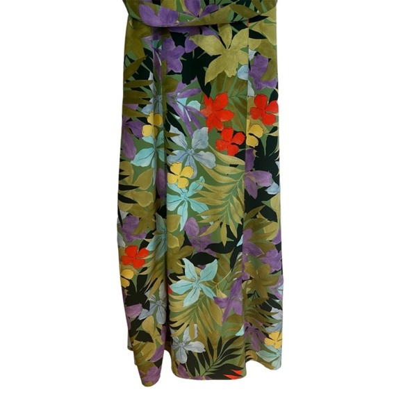 Mango tropical Floral Print Wrap midi Dress size M like new condition - Picture 6 of 12